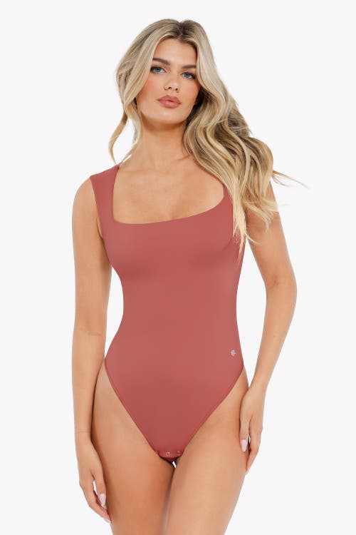 Popilush Shapewear Cloudsense Sleeveless Square Neck Bodysuit In Brown