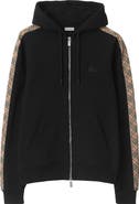 Burberry EKD Embroidered Check Trim French Terry Full Zip Hoodie