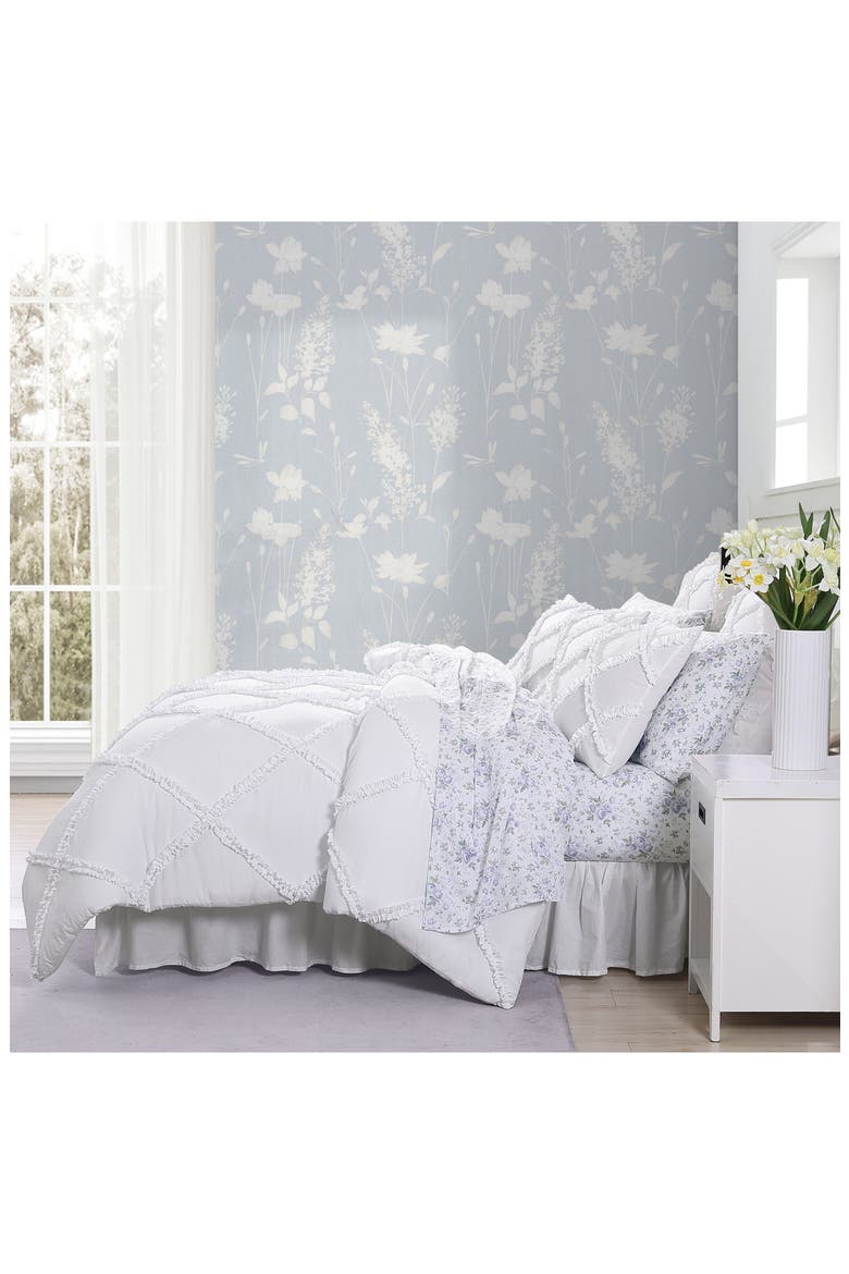 Norah Microfiber Comforter & Sham 3-Piece Set, Alternate, color, WHITE