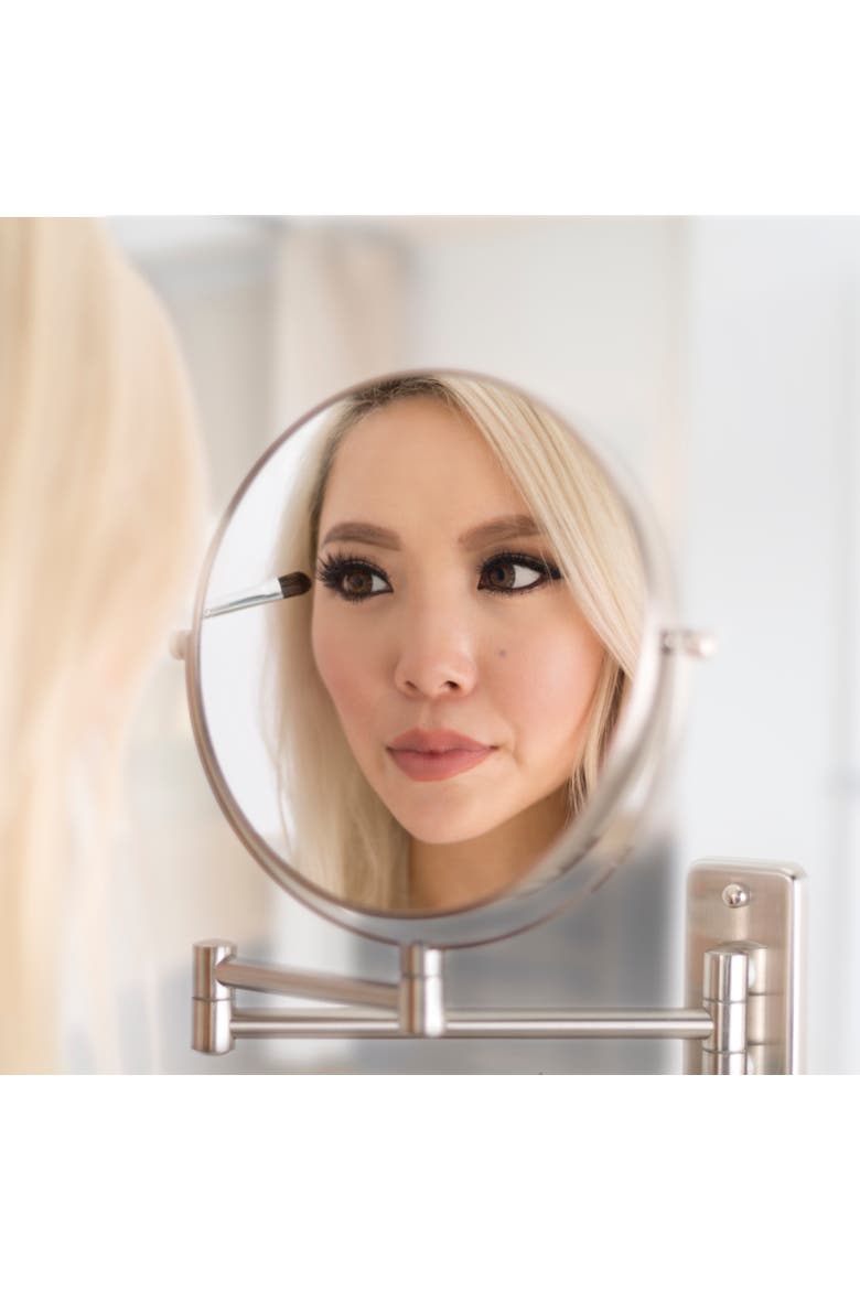 Wall Mounted Makeup Mirror with 8X/1X Magnifications, Alternate, color, Oil-Rubbed Bronze
