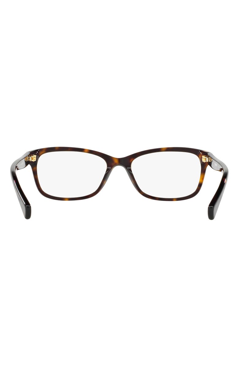 COACH 53mm Rectangular Optical Glasses, Alternate, color, Dark Tortoise / Demo Lens