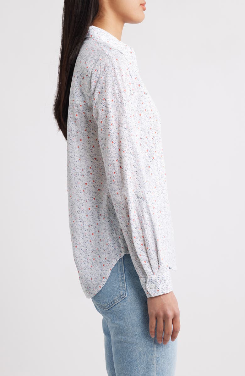 beachlunchlounge Karolee Heart Print Cotton Button-Up Shirt, Alternate, color, Queen Of Hearts