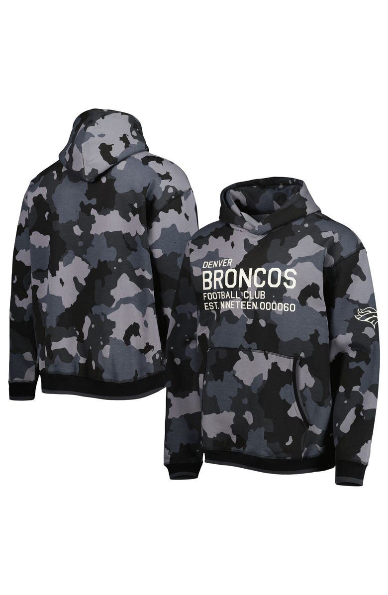 THE WILD COLLECTIVE Men's The Wild Collective Black Denver Broncos Camo Pullover Hoodie, Main, color, Black