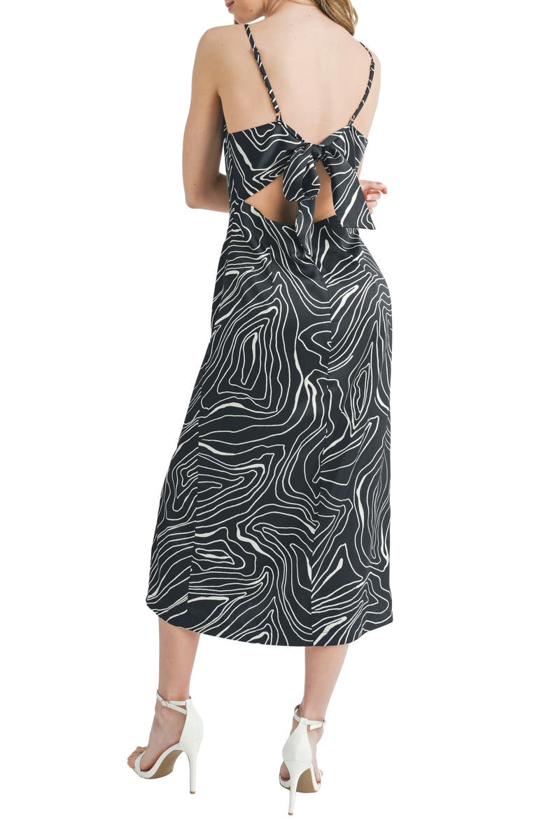 Abstract Print Midi Dress, Alternate, color, BLACK