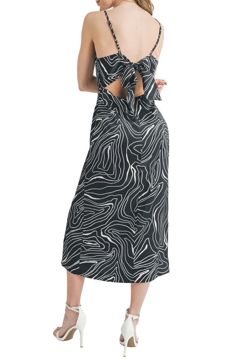 Mila Mae Abstract Print Midi Dress, Alternate, color, 