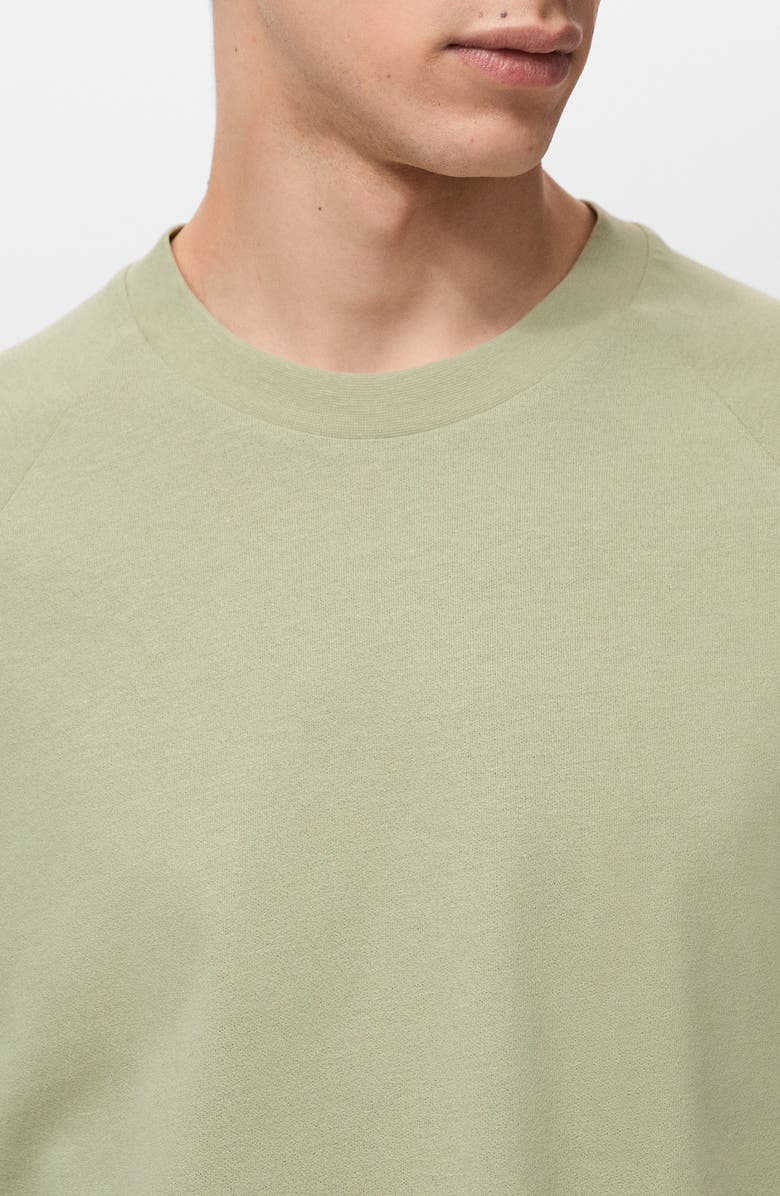 MANGO Oversize Cotton 
Linen Crewneck T-Shirt, Alternate, color, Pastel Green