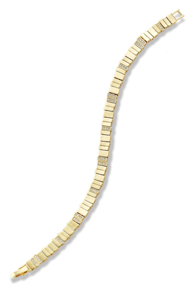 Cubic Zirconia Link Bracelet, Alternate, color, GOLD