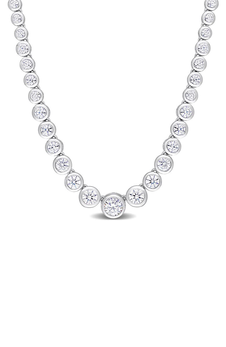 DELMAR Dew Created Moissanite Necklace, Main, color, White