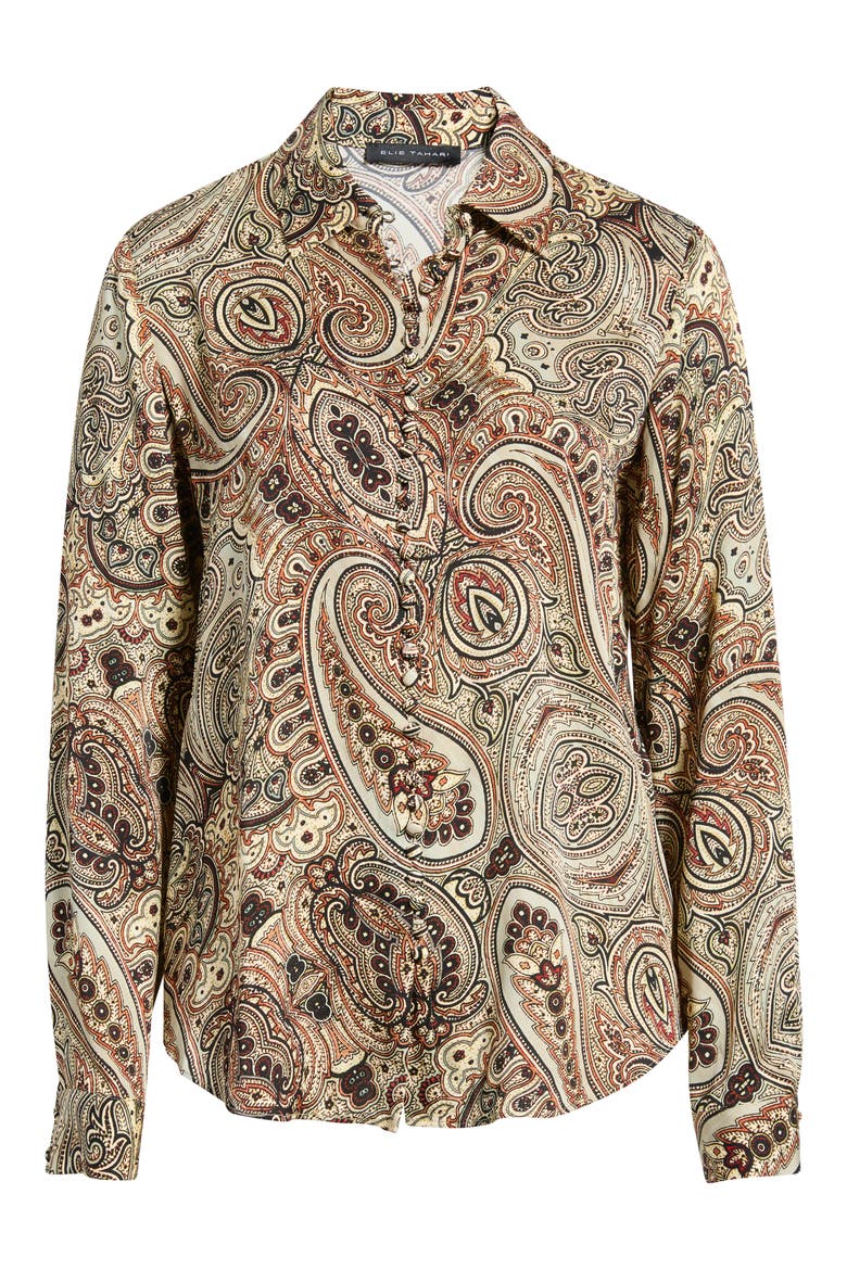 The Pria Silk Blend Printed Shirt, Main, color, FOLKLORE