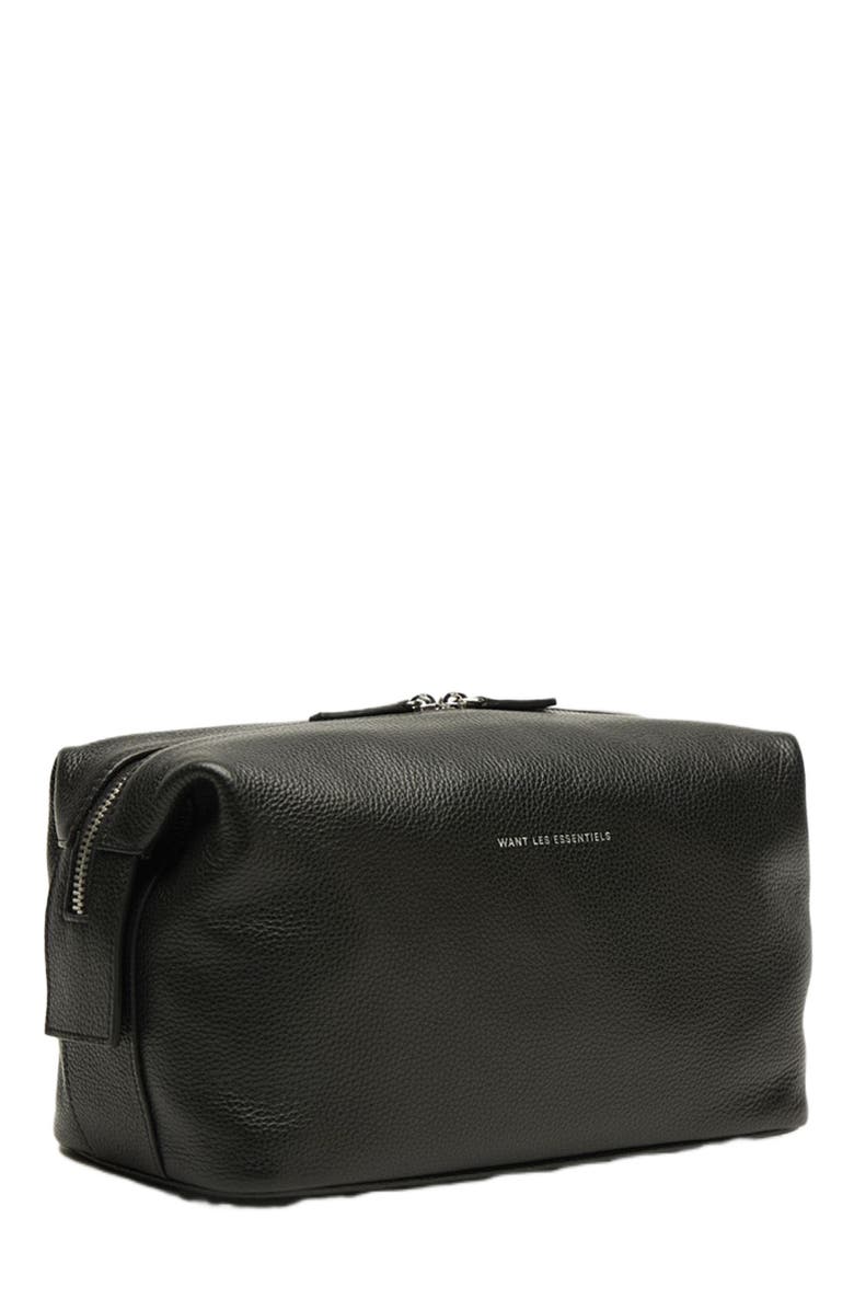 Want Les Essentiels Kenyatta Pebble Grained Leather Toiletry Bag, Alternate, color, Black