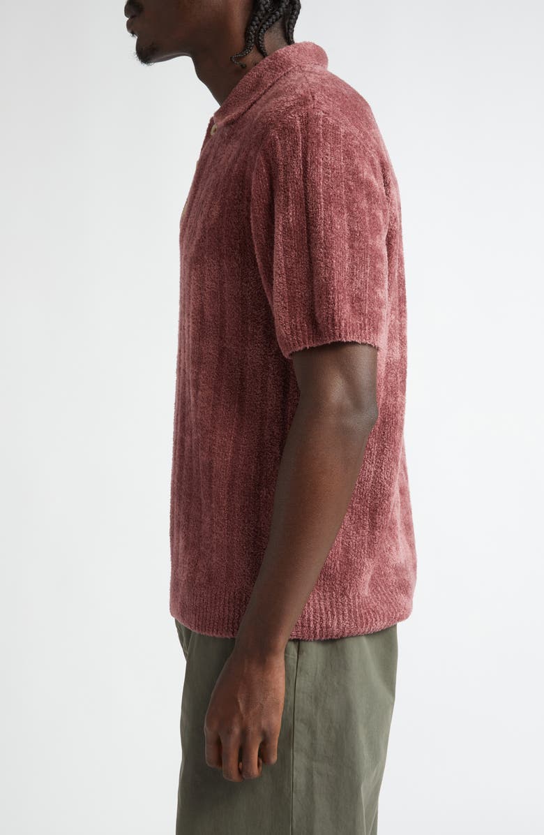 The Elder Statesman Chenille Rib Polo Sweater, Alternate, color, 