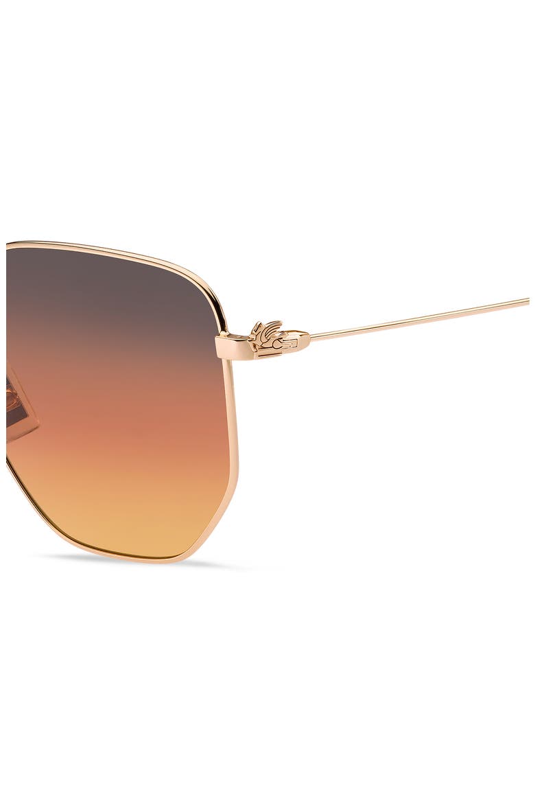 60mm Geometric Sunglasses, Alternate, color, ROSE GOLD