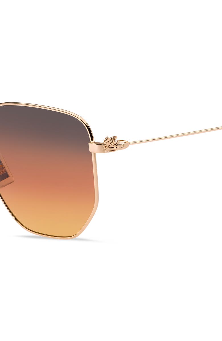 Etro 60mm Geometric Sunglasses, Alternate, color, Rose Gold