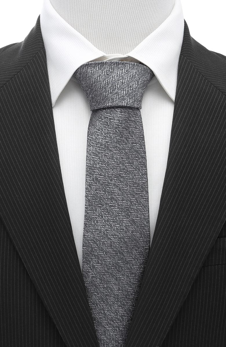 Cufflinks, Inc. Herringbone Silk Tie, Alternate, color, Gray