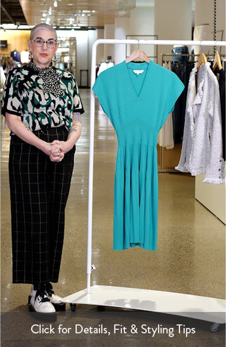 x Tanya Foster Pleated Rib Fit & Flare Dress, sales video thumbnail