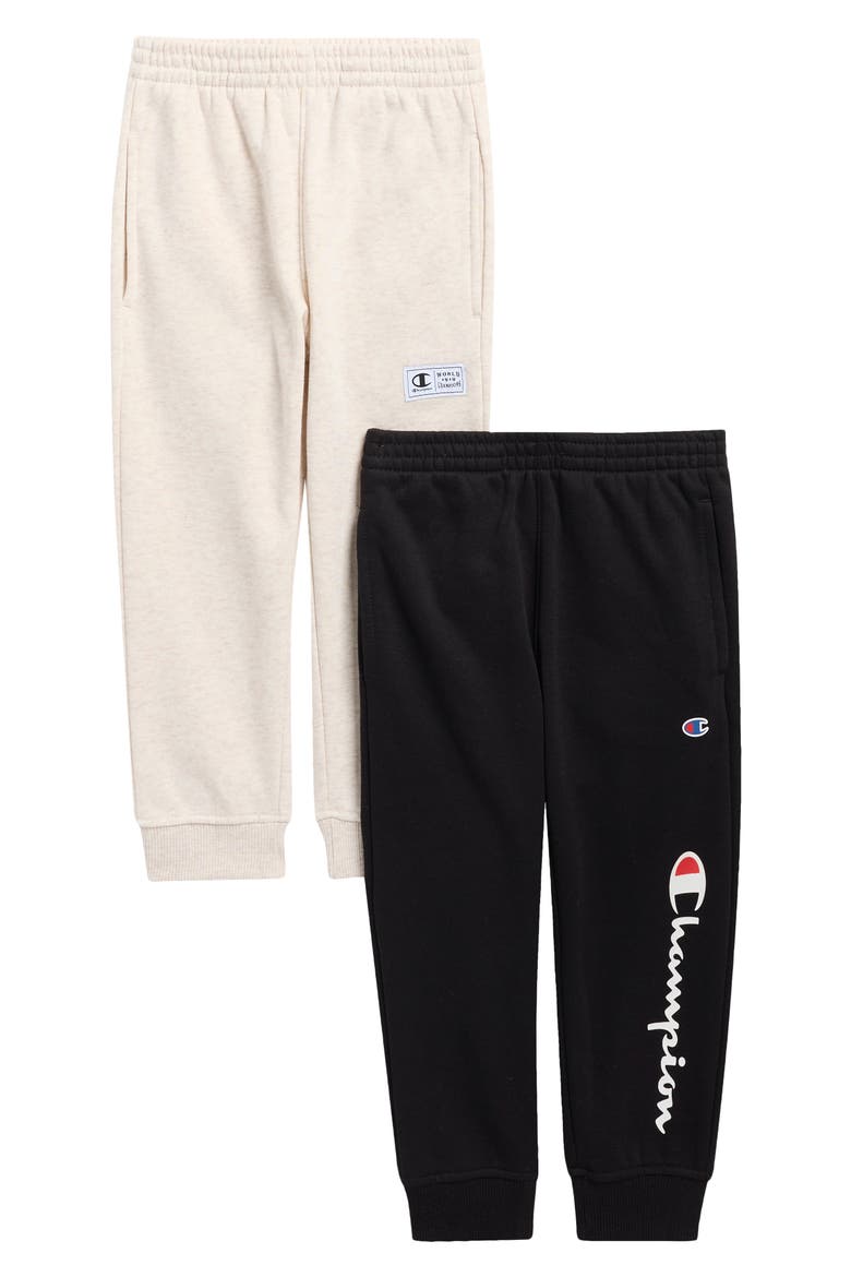 Kids' 2-Pack Logo Joggers, Main, color, OATMEAL HEATHER