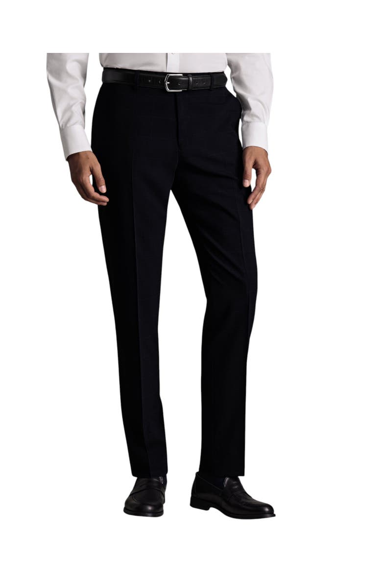 Charles Tyrwhitt Windowpane Slim Fit Pants, Main, color, Navy