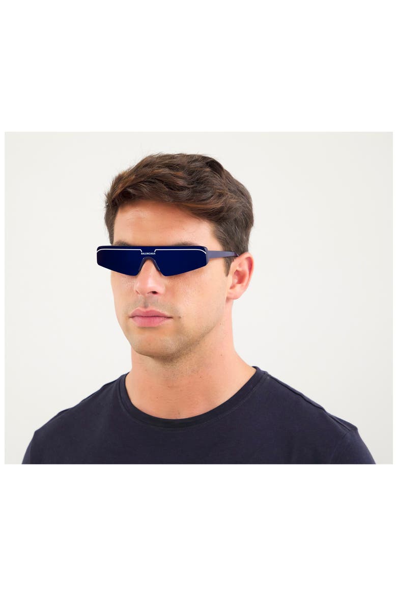 99mm Shield Sunglasses, Alternate, color, SHINY SOLID WHITE/ SILVER