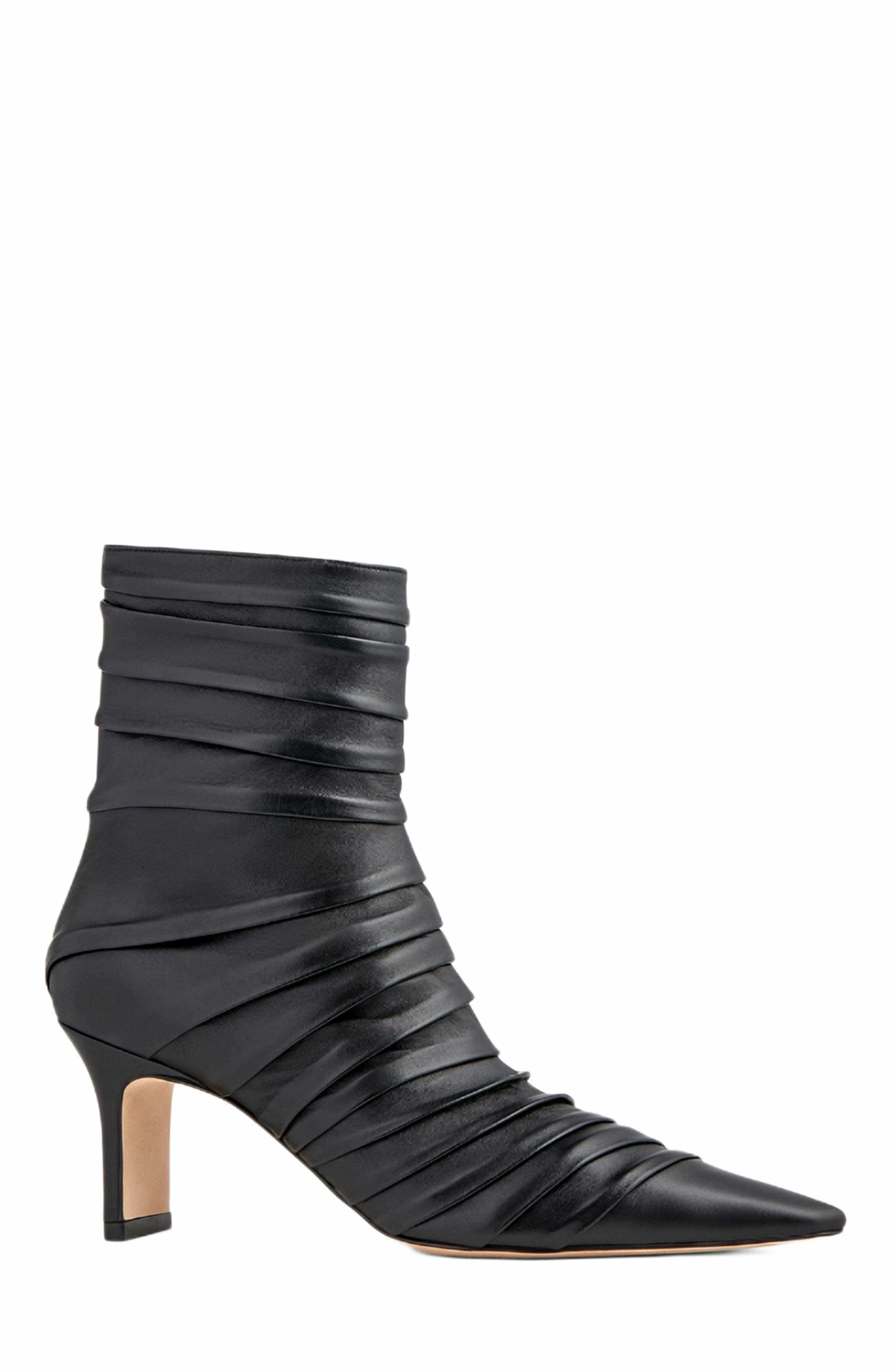 Neil J. Rodgers Plisse Ankle Boot, Alternate, color, Black Nappa