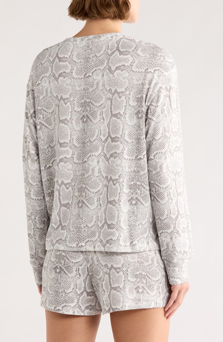 PJ Salvage Long Sleeve Top & Boxer Shorts Pajamas, Alternate, color, Grey