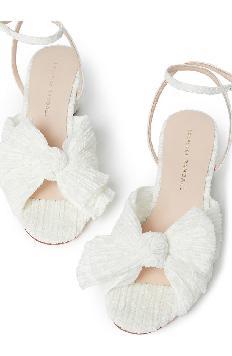 Loeffler Randall Dahlia Ankle Strap Knotted Sandal, Alternate, color, White/ Cream