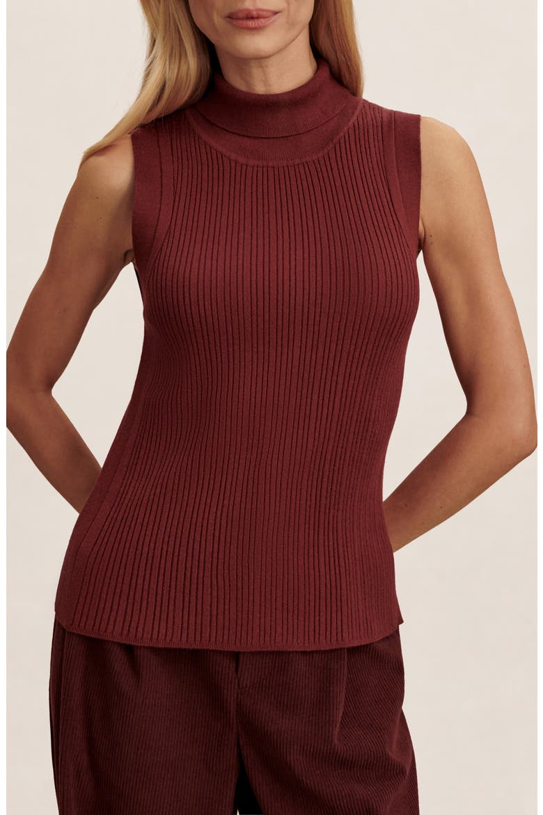 Anastasia Sleeveless Turtleneck, Main, color, NEW MAROON