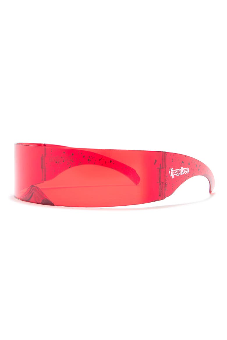 X-Ray Vision Red Cyclops Shield Sunglasses, Alternate, color, RED FRAME/ RED LENS