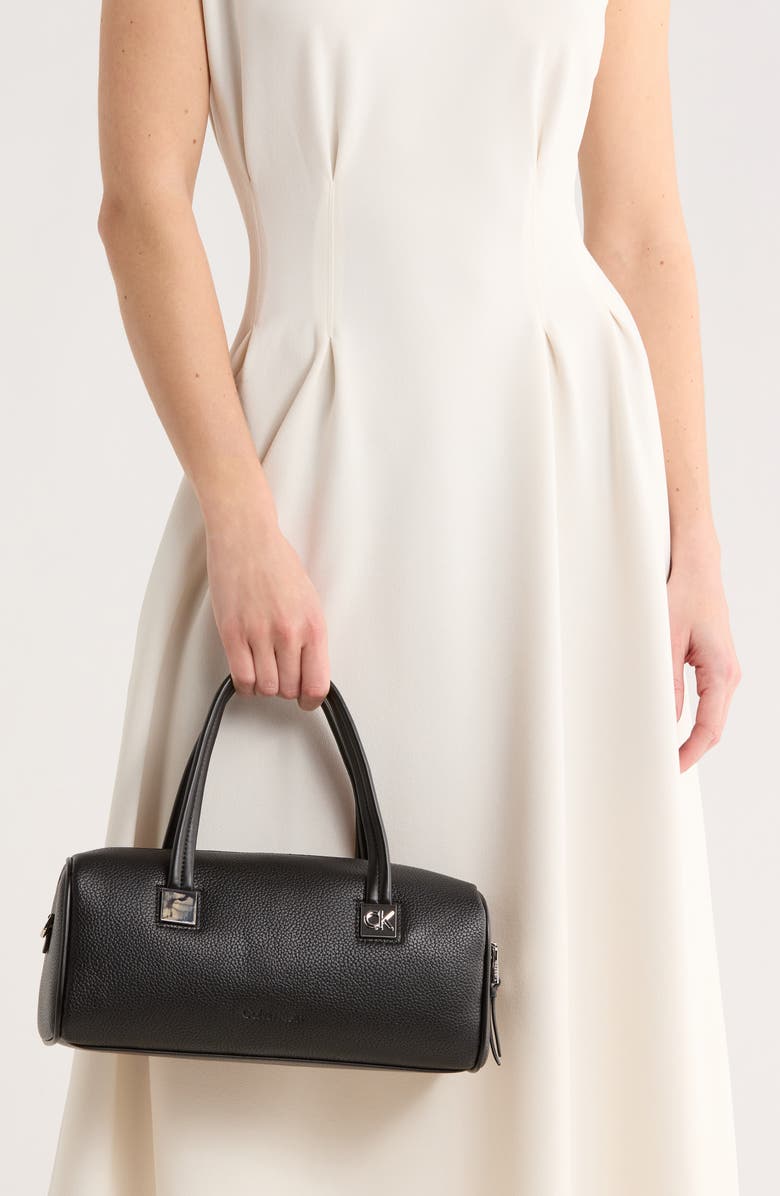 Calvin Klein Rue Satchel Bag, Alternate, color, Black/ Silver