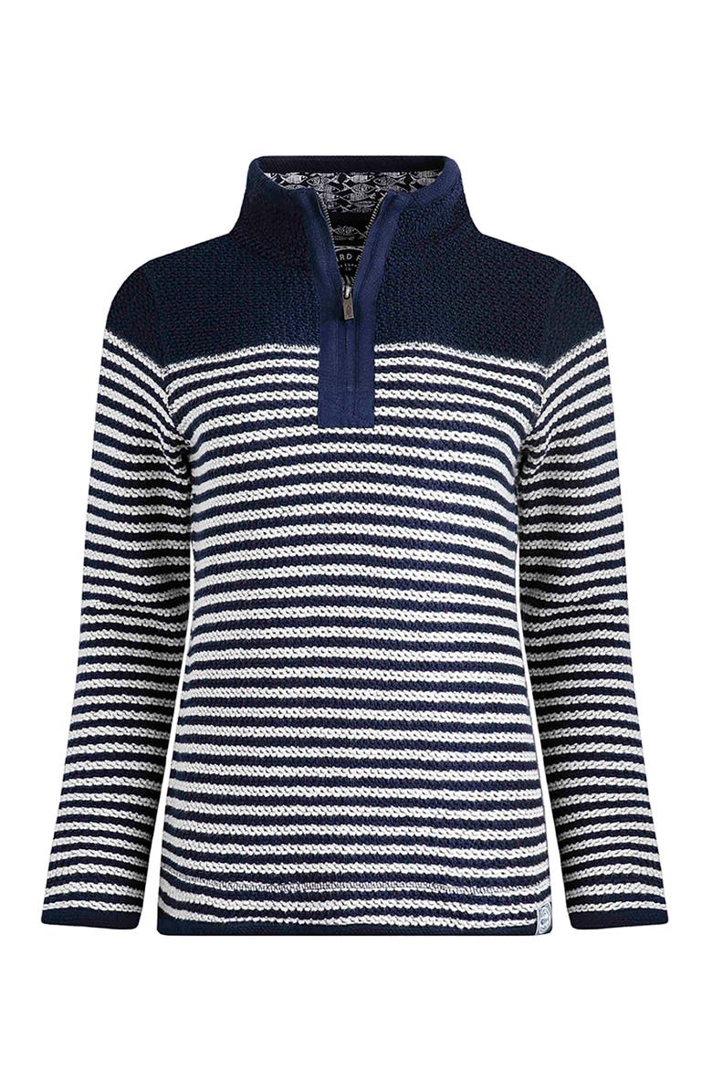 Weird Fish Juliet 1/4 Zip Stripe Macaroni, Alternate, color, Navy
