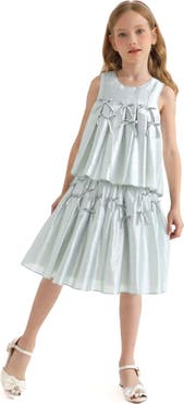 Tulleen Ruffle Bow Sleeveless Top & Skirt Set