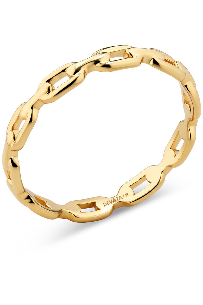 Cable Link Band Ring in 14K Gold, 3mm, Alternate, color, Yellow Gold