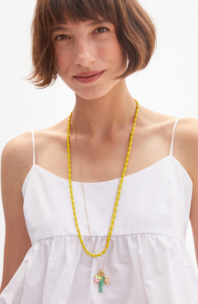 Clare V. Rolo Chain Necklace, Alternate, color, Vintage Gold