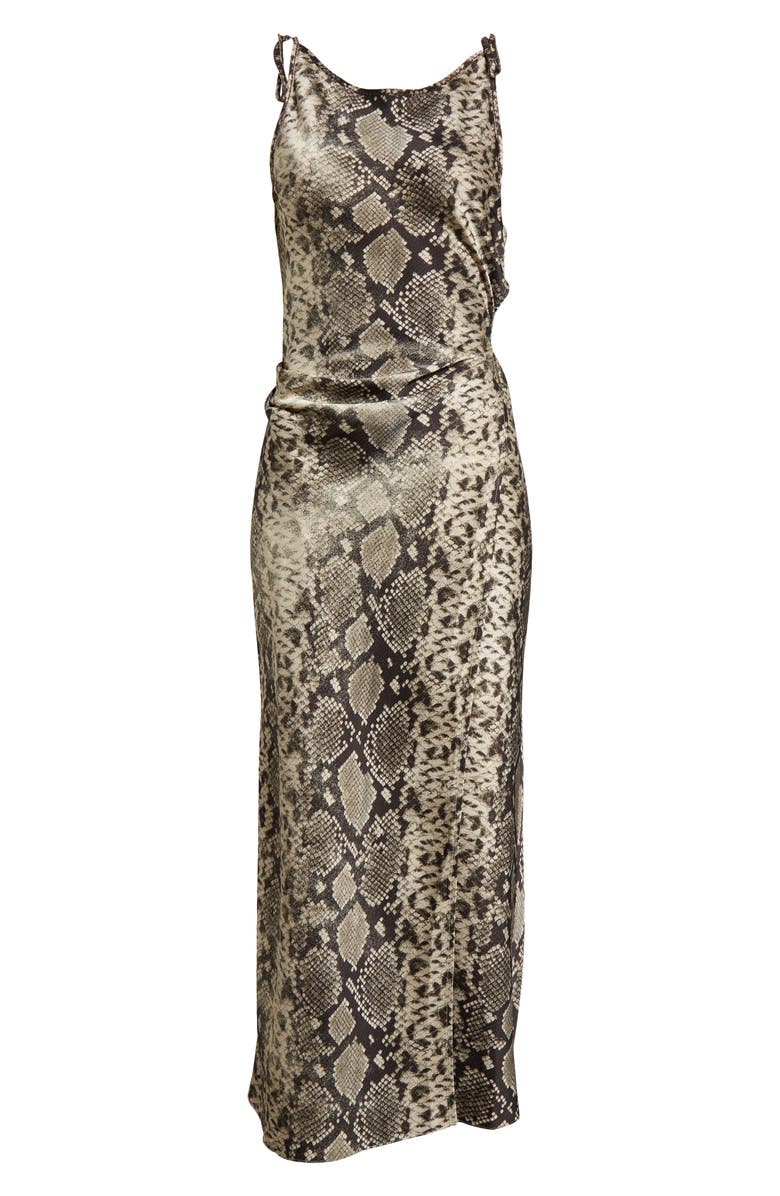 Acne Studios Dayla Python Print Fluid Seersucker Satin Slipdress, Alternate, color, 