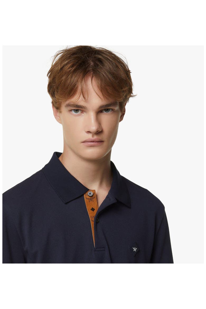 Diamond Patch Piqué Polo, Alternate, color, Navy