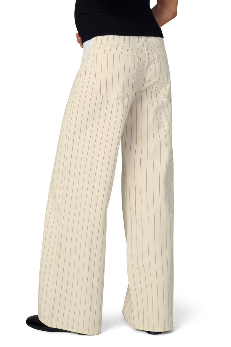 The Lou Lou Stripe Low Rise Wide Leg Maternity Jeans, Alternate, color, NATURAL STRIPE
