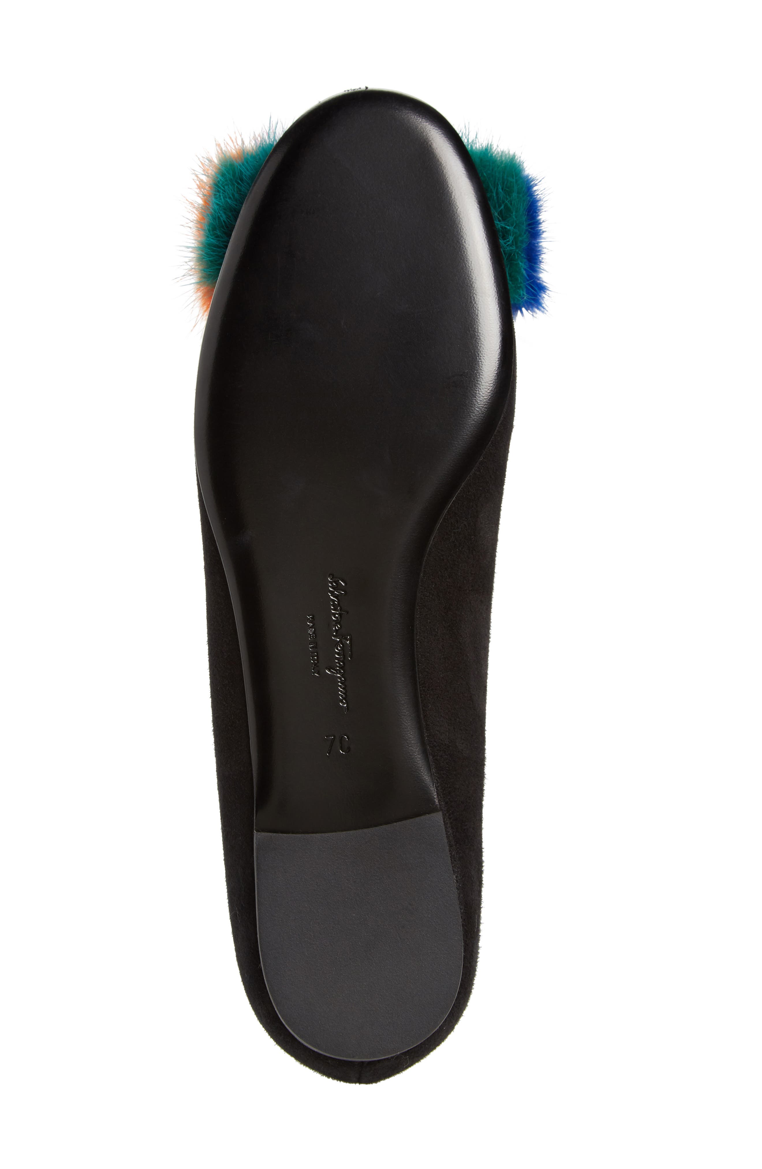 FERRAGAMO Salvatore Ferragamo Varina Genuine Mink Fur Flat, Alternate, color, 