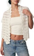 SAACHI Scalloped Pointelle Triangle Scarf