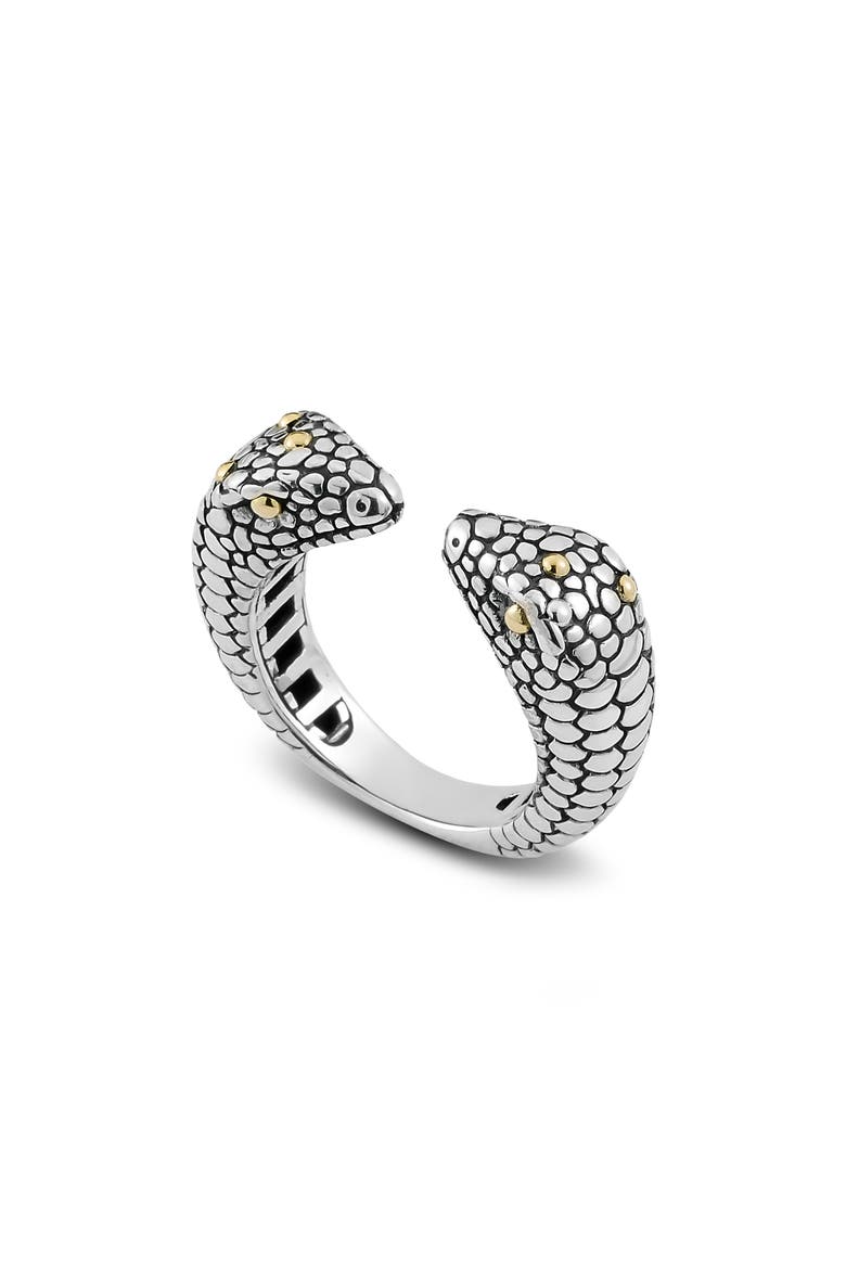 Snake Head Ring, Main, color, SILVER AND GOLD