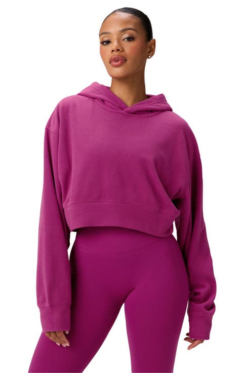 Polar Fleece Cropped Hoodie