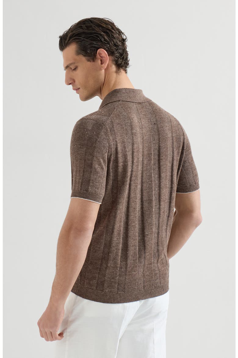 Rib knit polo, Alternate, color, Hazelnut