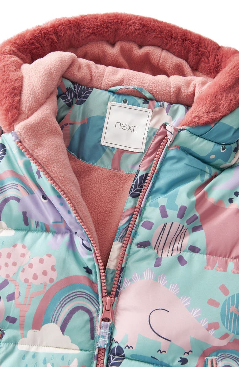 NEXT Kids' Dino Snowsuit with Faux Fur Trim, Alternate, color, 