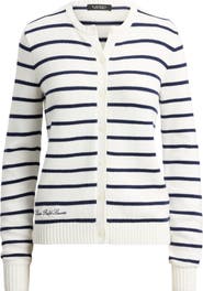 Lauren Ralph Lauren Ralhan Stripe Combed Cotton Cardigan