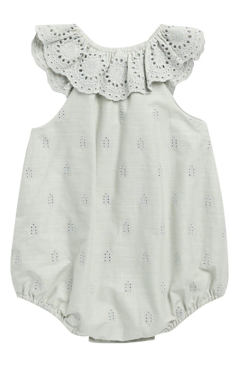 Rylee + Cru Myla Cotton Eyelet Bodysuit, Alternate, color, Seafoam
