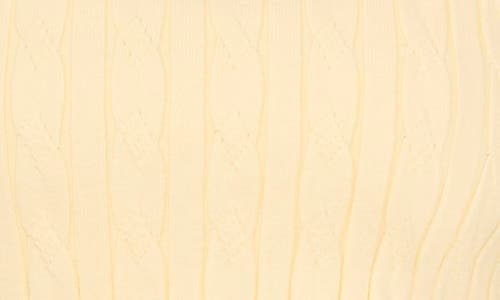 Cece Cable Stitch Short Sleeve Cotton Sweater In Lemon Drop