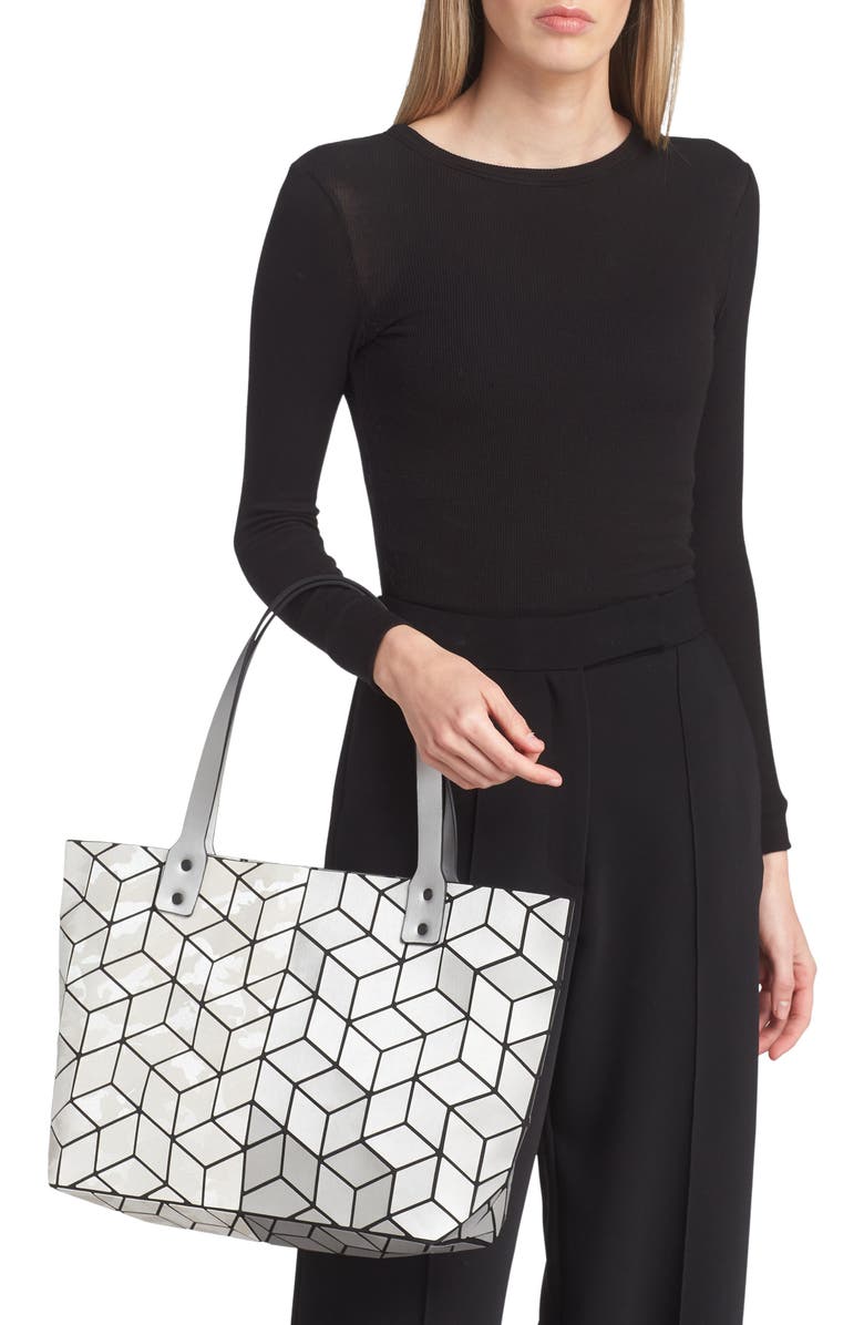 PATRIZIA LUCA Geometric Tote Bag, Alternate, color, Matte Silver