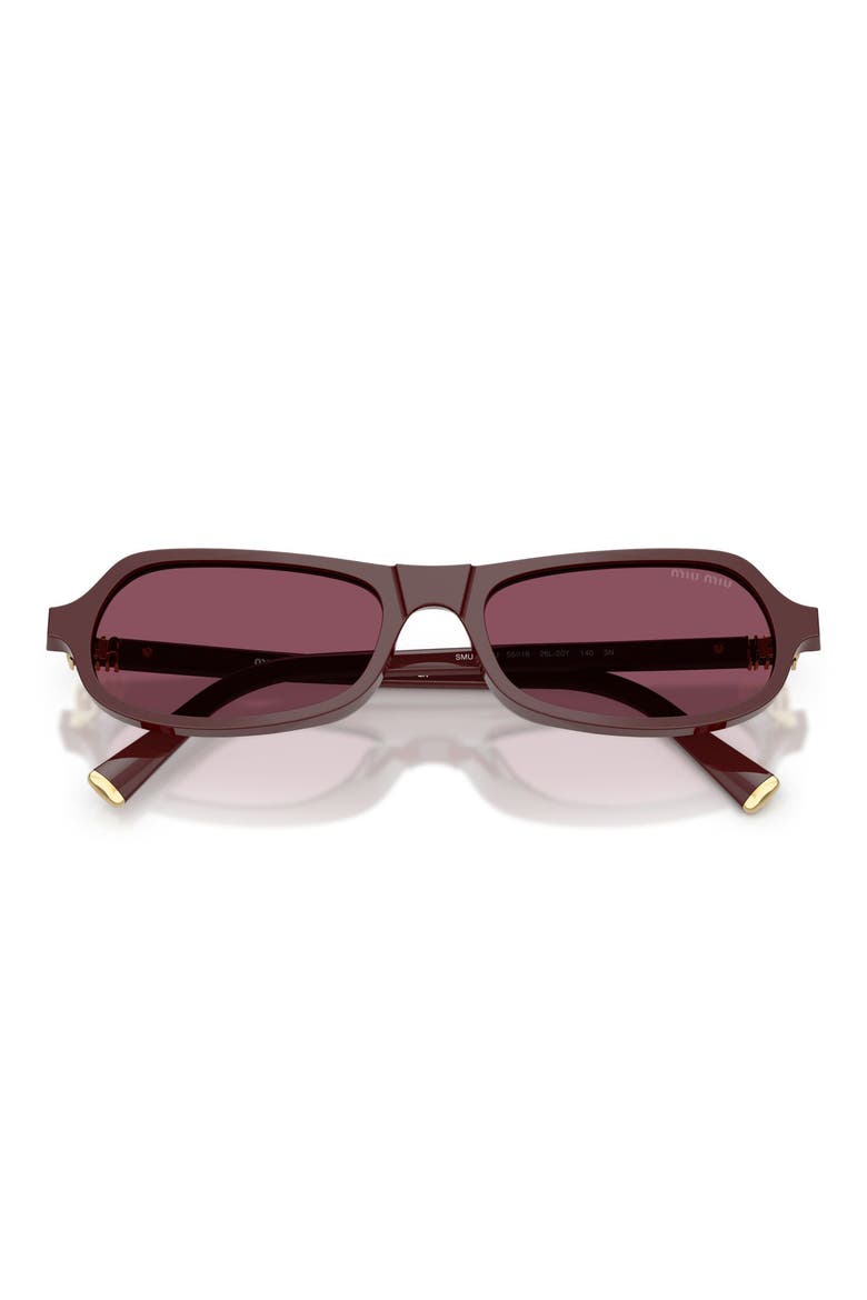 55mm Irregular Sunglasses, Alternate, color, CHERRY / DARK VIOLET