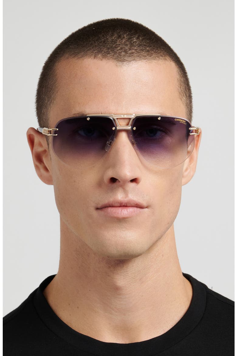 63mm Gradient Oversize Rectangular Sunglasses, Alternate, color, BLACK WHITE/ DK BLUE SF