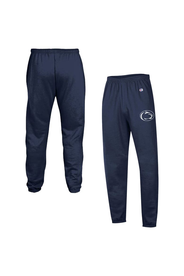 Men's Champion  Navy Penn State Nittany Lions Powerblend Banded Fleece Sweatpants, Main, color, Navy
