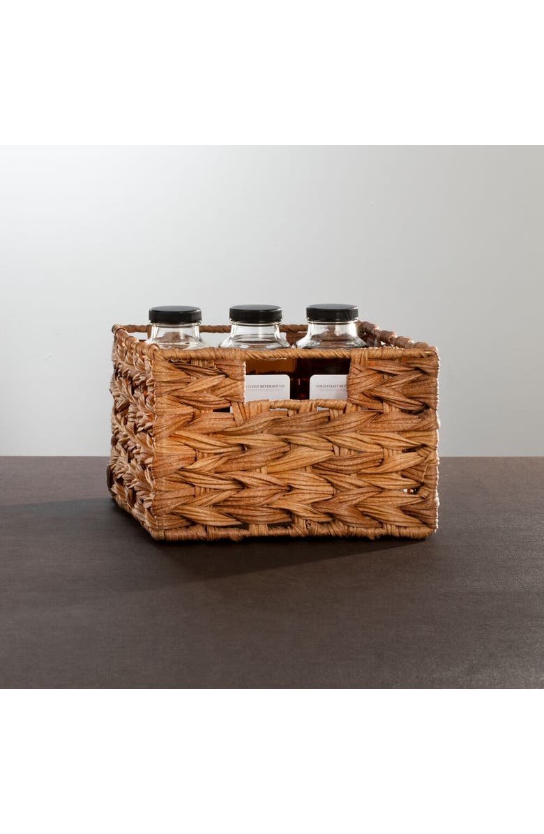 mDesign Woven Farmhouse Pantry Food Storage Bin Basket Box, 6 Pack, Alternate, color, Camel