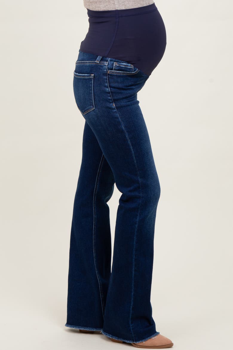 Raw Hem Bootcut Maternity Jeans, Alternate, color, Navy Blue